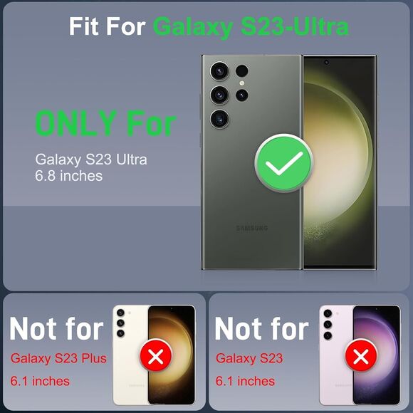 Phone Case For Galaxy S23 Ultra 6.8" With Kickstand & Camera Lens Cover - Picture 6 of 12